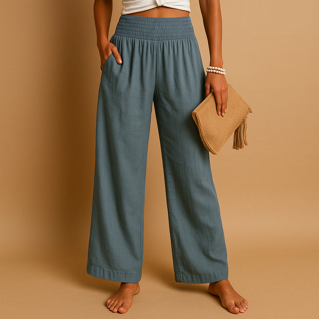 Gwenaëlle | High-Waisted Wide Leg Pants and Casual Style
