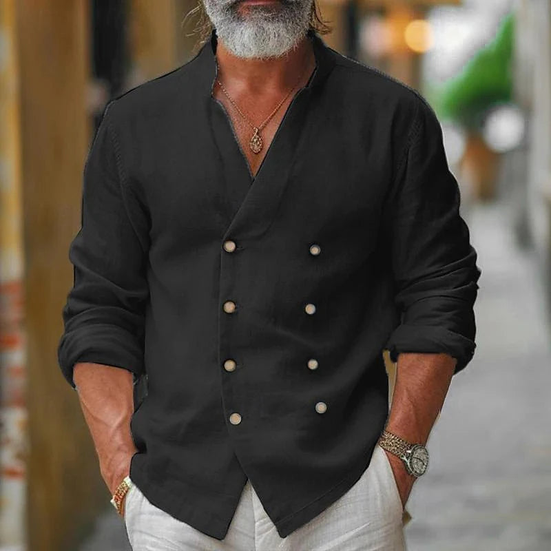 Gédéon | Košile pro muže s křížovým zapínáním – Trendy a elegantní styl