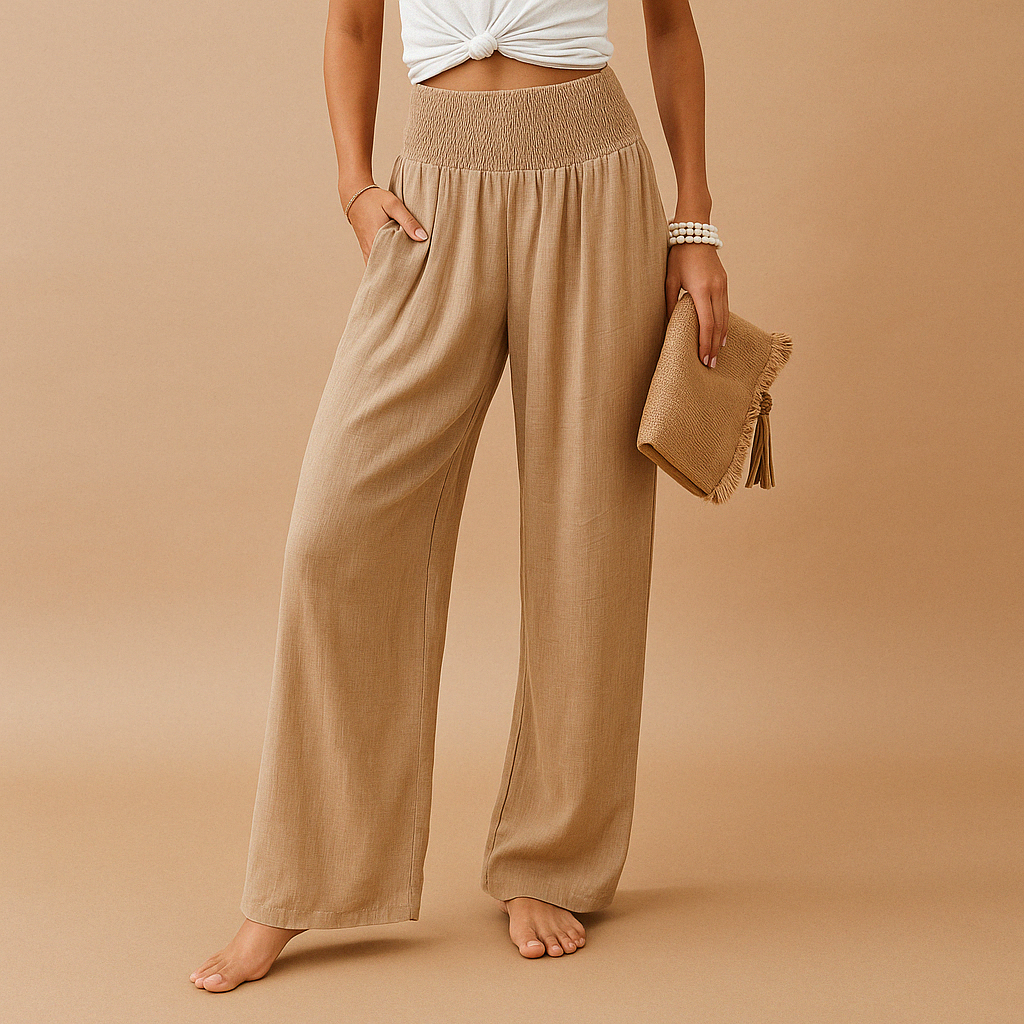 Gwenaëlle | High-Waisted Wide Leg Pants and Casual Style