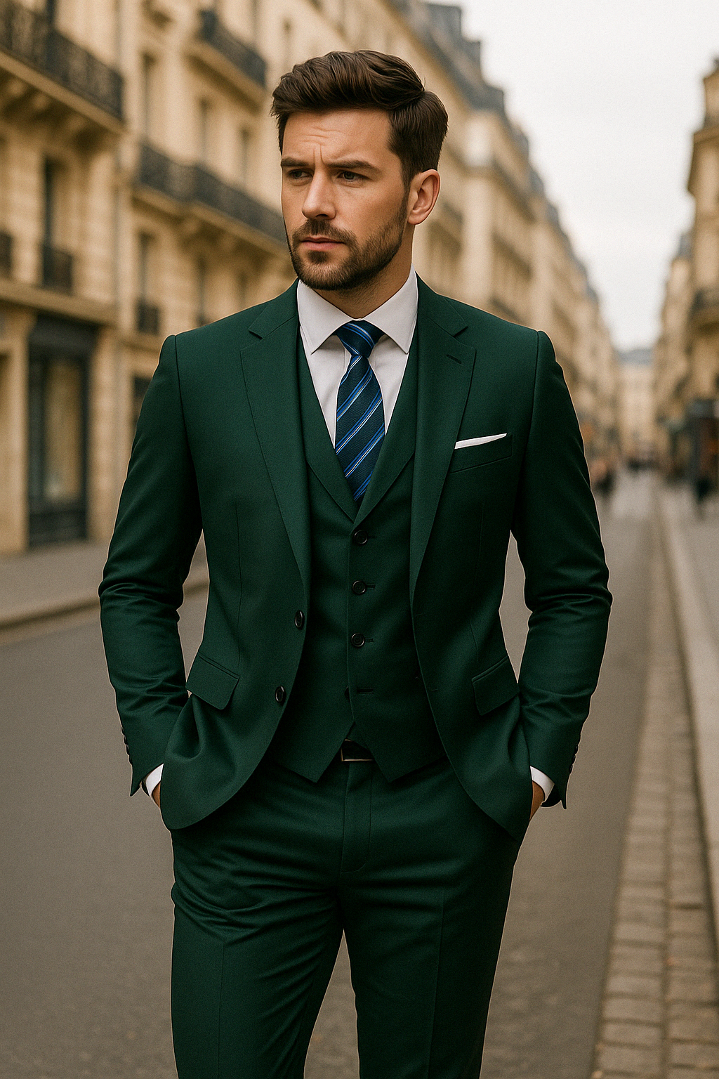Neïl | Traje de Hombre Ajustado de Tres Piezas – Estilo Distinguido