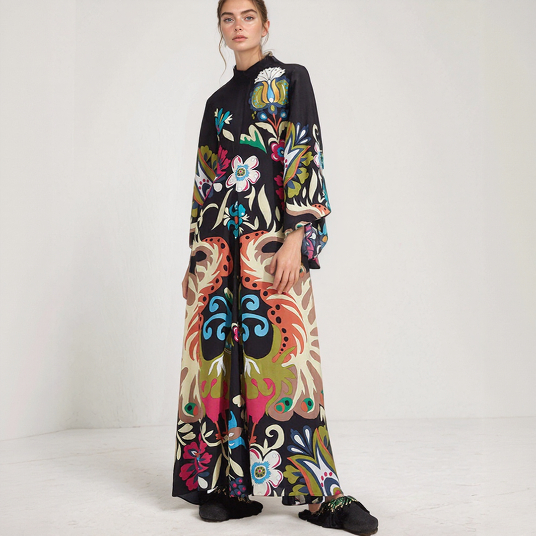 Djamila | Maxi Kaftan Bohémska Šaty – Uvoľnená A Plynulá Elegancia