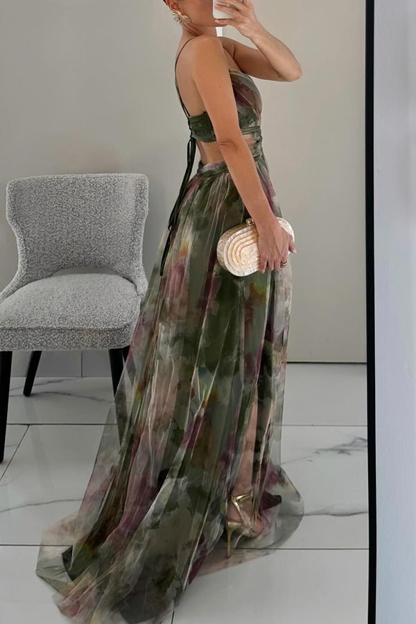 Florencie | Dlouhá elegantní šaty s uměleckým potiskem