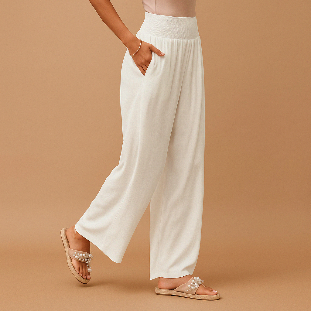 Gwenaëlle | High-Waisted Wide Leg Pants and Casual Style