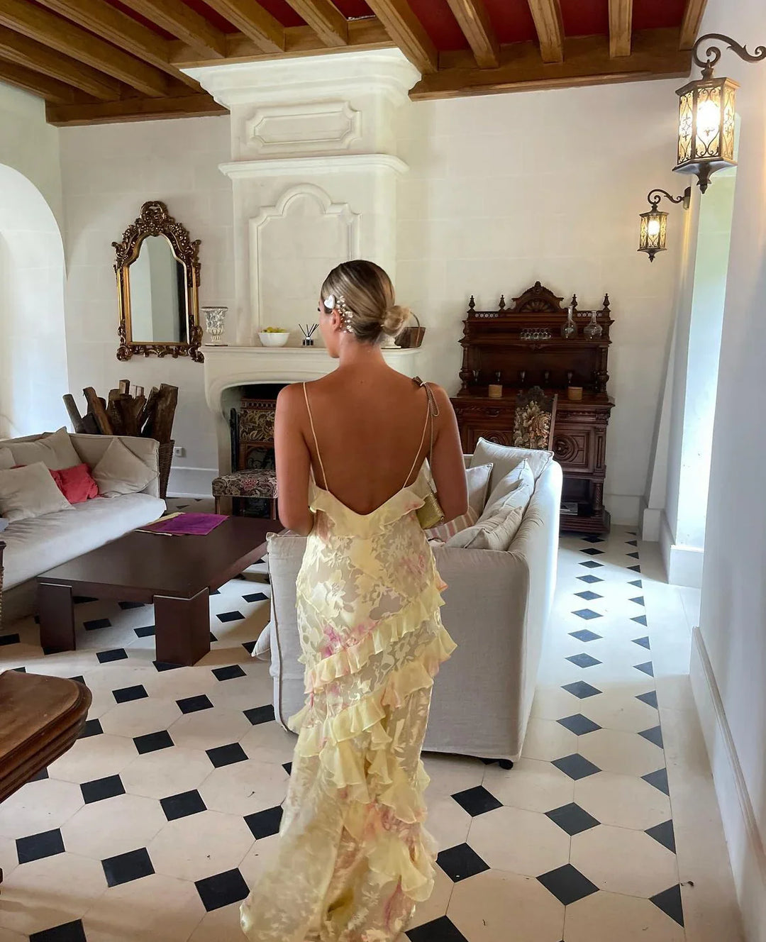 Sophie | Vestido Maxi Con Volantes – Elegancia Romántica y Ligereza