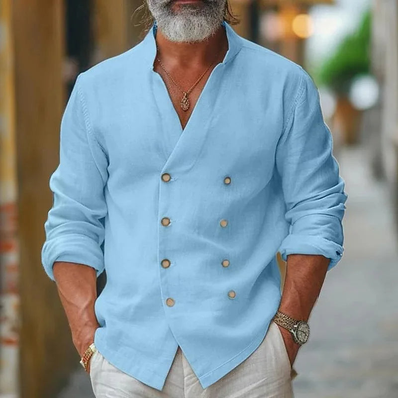 Gédéon | Košile pro muže s křížovým zapínáním – Trendy a elegantní styl