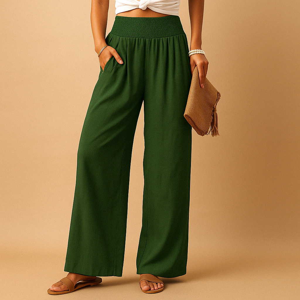Gwenaëlle | High-Waisted Wide Leg Pants and Casual Style