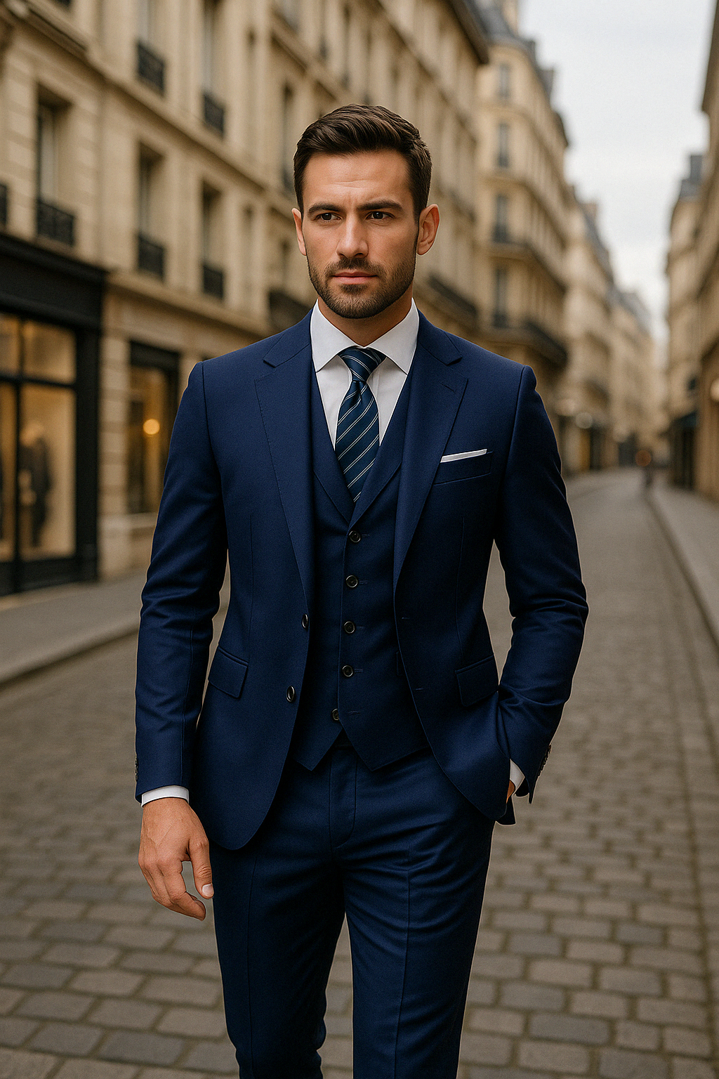 Neïl | Traje de Hombre Ajustado de Tres Piezas – Estilo Distinguido
