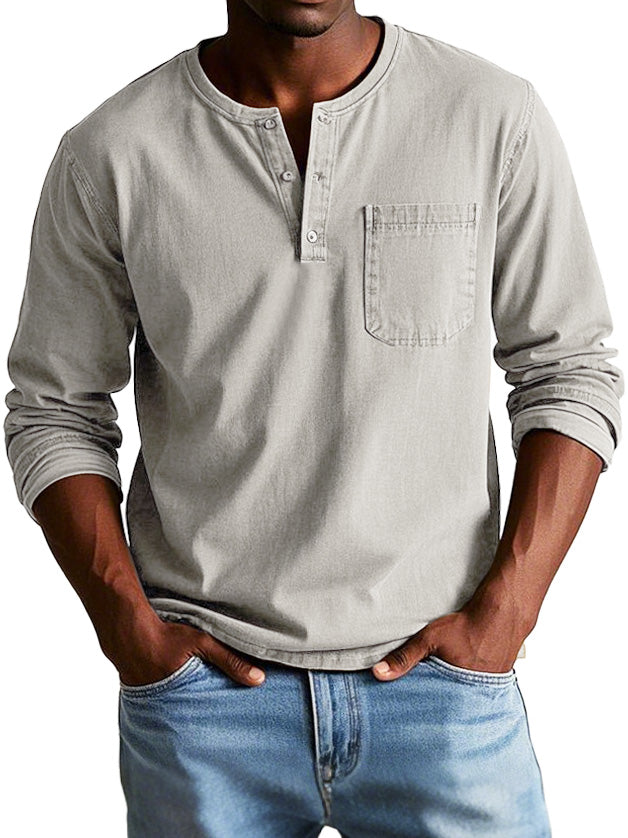 Sébastien | Camicia Vintage Uomo Maniche Lunghe Collo Classico