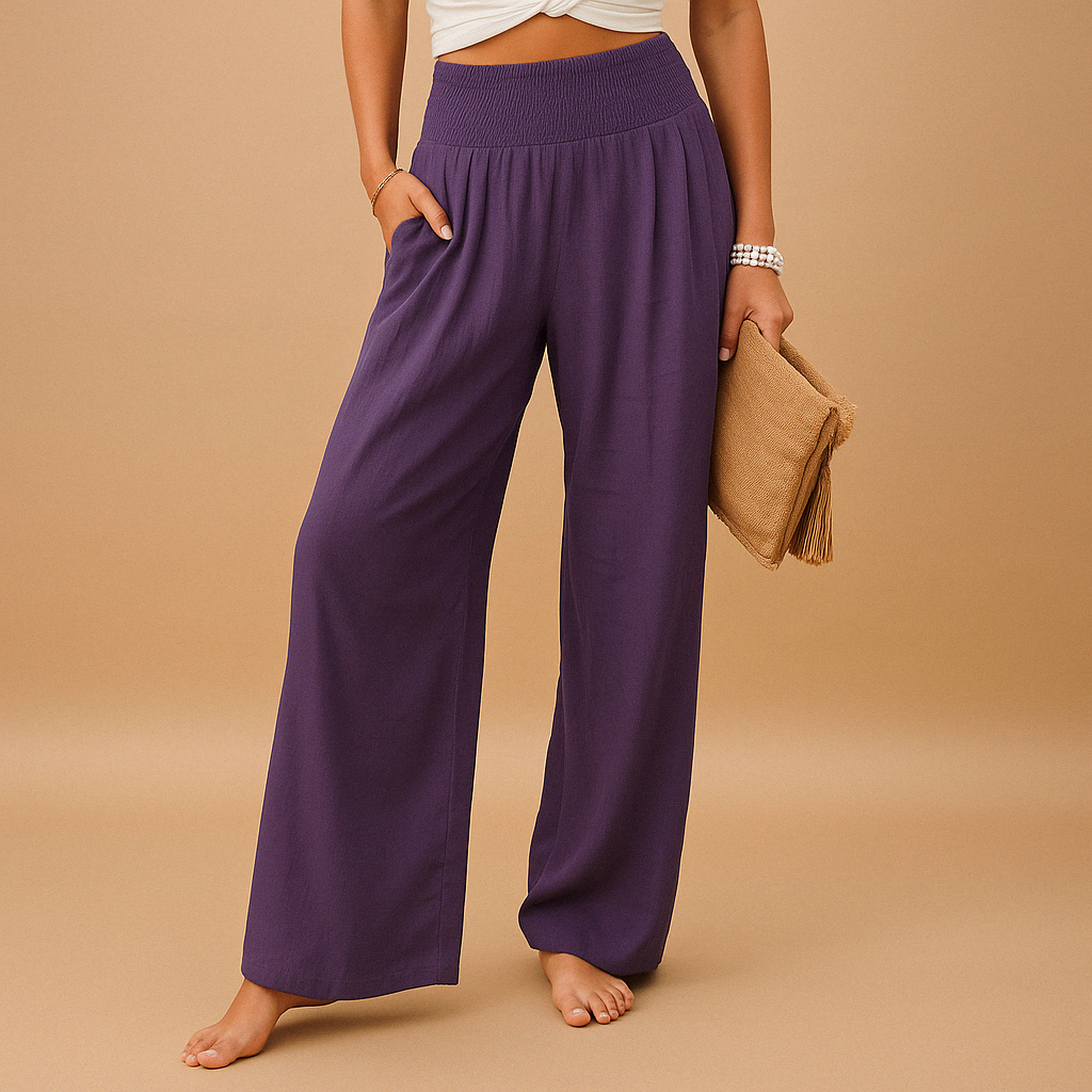 Gwenaëlle | High-Waisted Wide Leg Pants and Casual Style