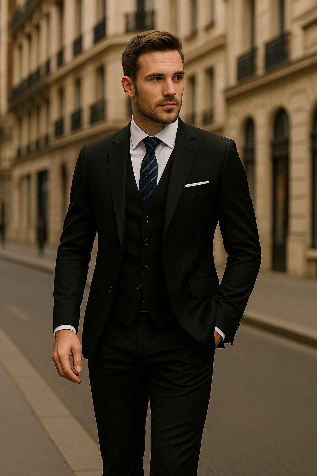 Neïl | Traje de Hombre Ajustado de Tres Piezas – Estilo Distinguido