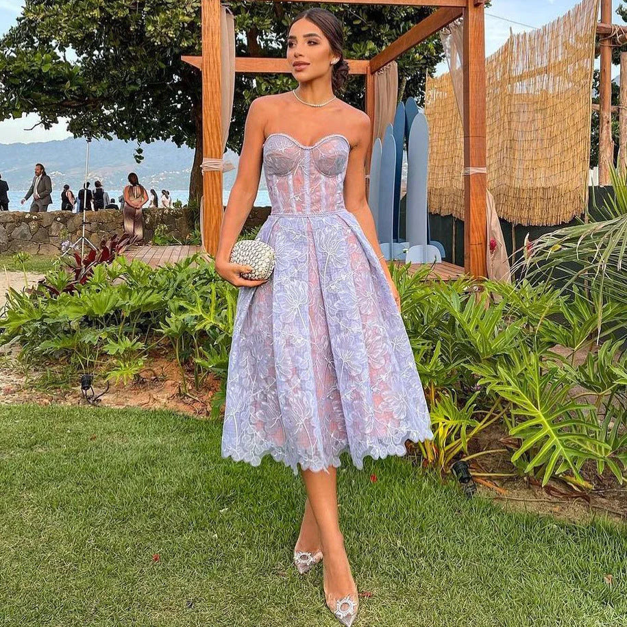 Livia | Midi Sukienka Strapless – Ustrukturyzowana Elegancja I Kobiecość