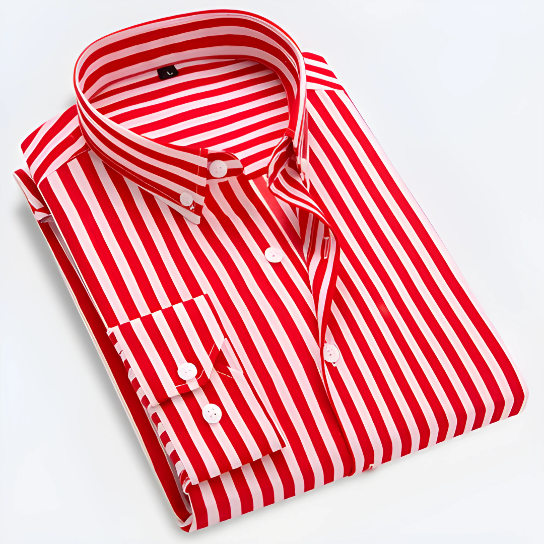 Idriss | Chemise à Rayures Fines – Coupe Ajustée & Style Polyvalent