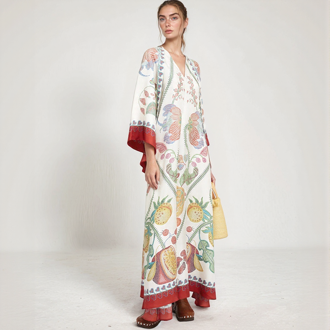 Djamila | Maxi Kaftan Bohémska Šaty – Uvoľnená A Plynulá Elegancia
