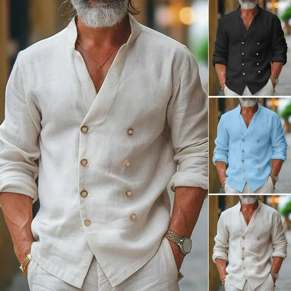 Gédéon | Košile pro muže s křížovým zapínáním – Trendy a elegantní styl