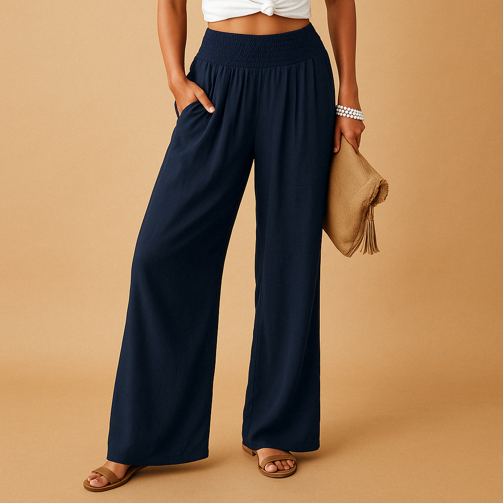 Gwenaëlle | High-Waisted Wide Leg Pants and Casual Style