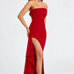 Giulia-Rosa | Elegantes Langkleid – Eleganter Schlitz und sublimierter Gang 
