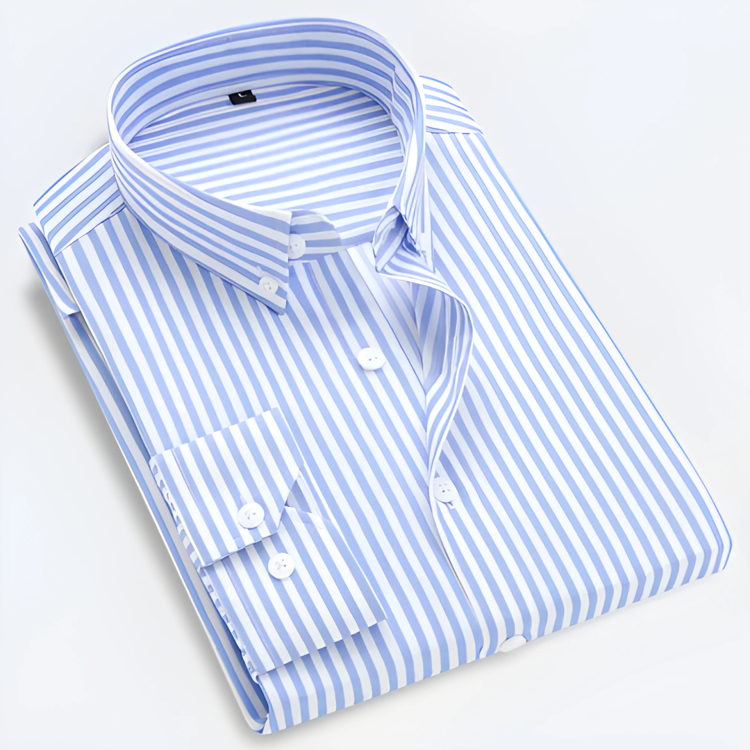 Idriss | Chemise à Rayures Fines – Coupe Ajustée & Style Polyvalent