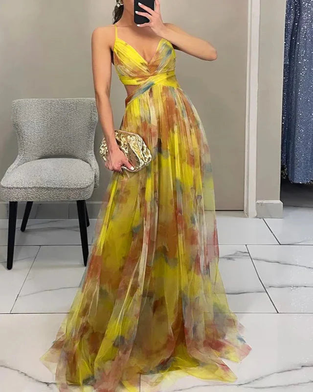 Samira | Lange Sommerkleid – Florale Frische und romantischer Stil 