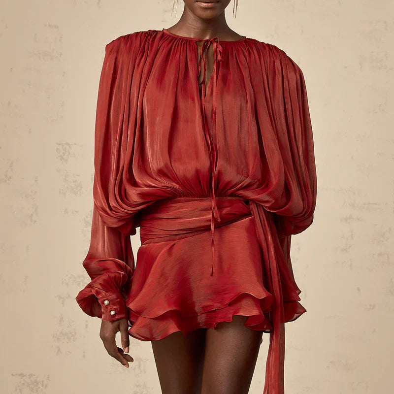 Audrey | Casual Mini Dress – Bohemian Look and Flowy Sleeves 