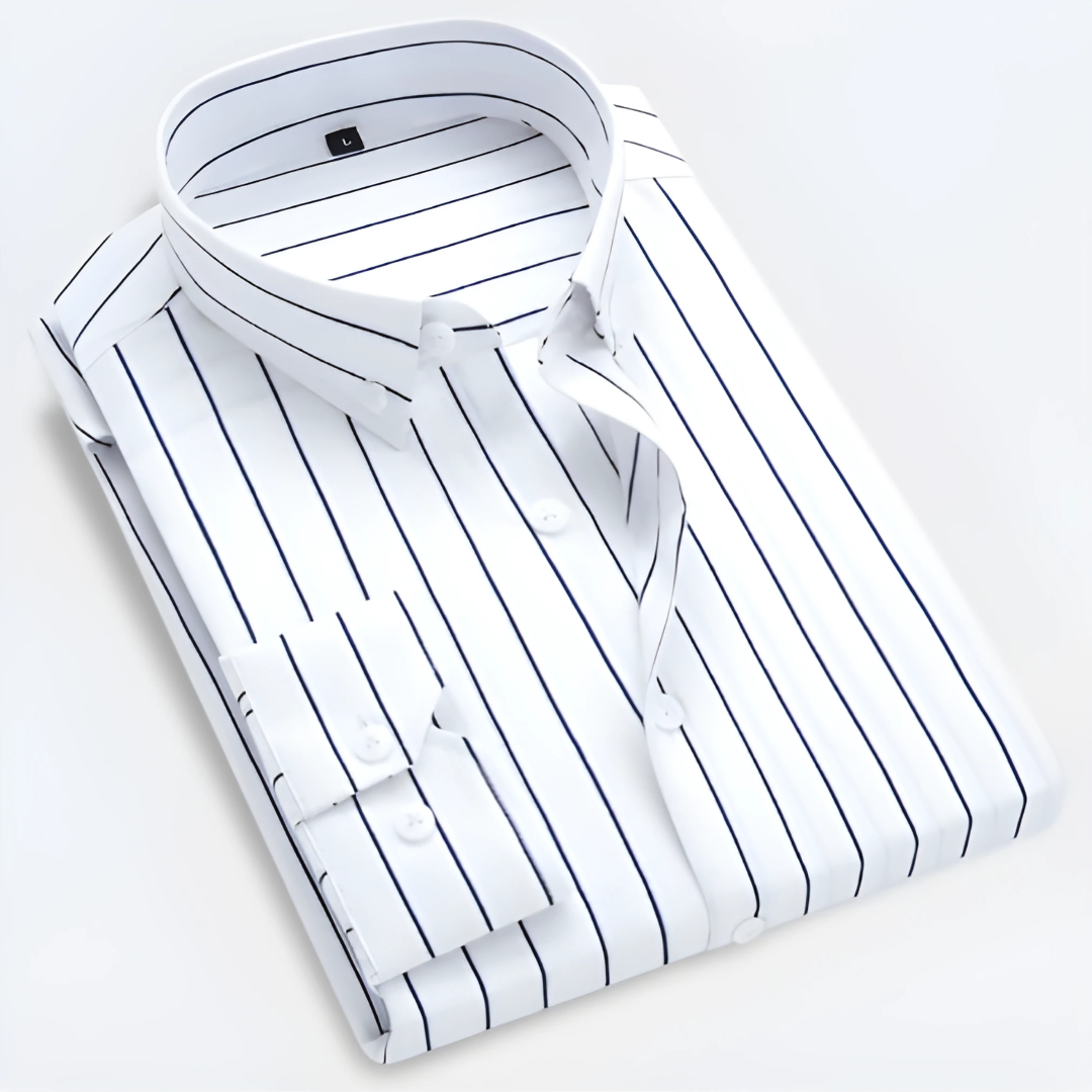 Idriss | Chemise à Rayures Fines – Coupe Ajustée & Style Polyvalent