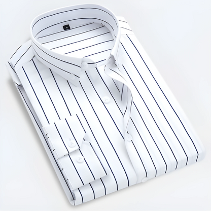 Idriss | Chemise à Rayures Fines – Coupe Ajustée & Style Polyvalent