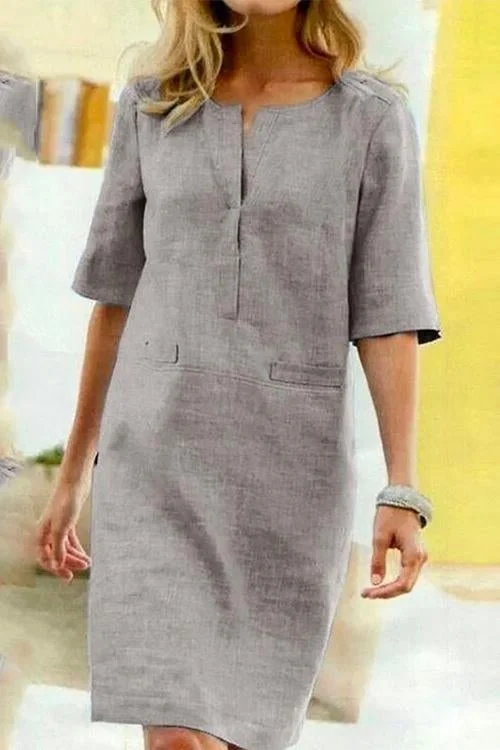 Flora | Straight Dress With Split Collar – Simplicity And Elegance 