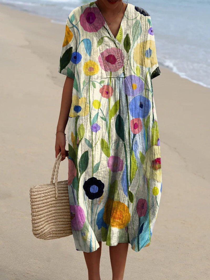 Sylvaine | Vestido Largo Floral – Estilo y Ligereza Estival 