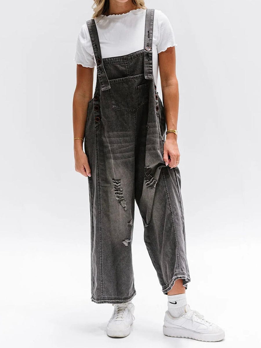 Lucie | Lässige ärmellose Jeanslatzhose 