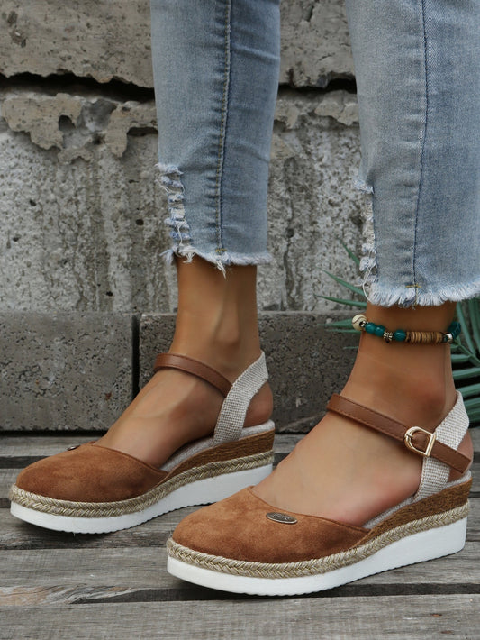 Lucie | Espadrilles À Talon Compensé – Look Bohème Chic