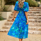 Alma | Bloemenjurk – Romantische Elegantie En Gestructureerde Mouwen 