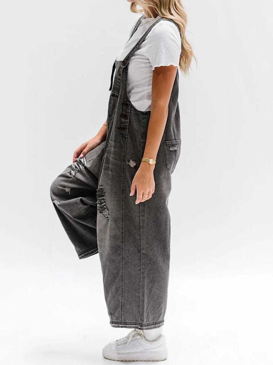 Lucie | Lässige ärmellose Jeanslatzhose 