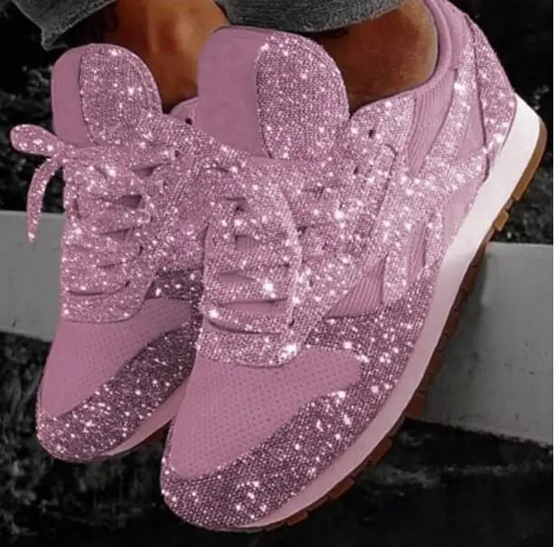 Wiam-Rosa | Zapatos Informales Brillantes – Estilo Diario y Toque Brillante 