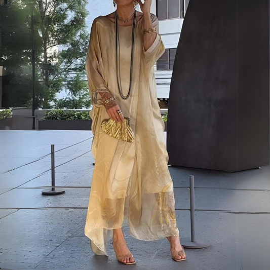 Camille | Lange Damenkleid – Zeitlose Fluidität und Eleganz 