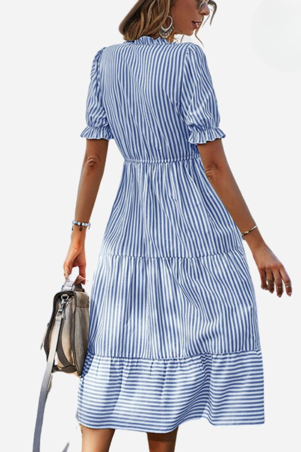 Freja | Abito Bohemien Chic a Righe 
