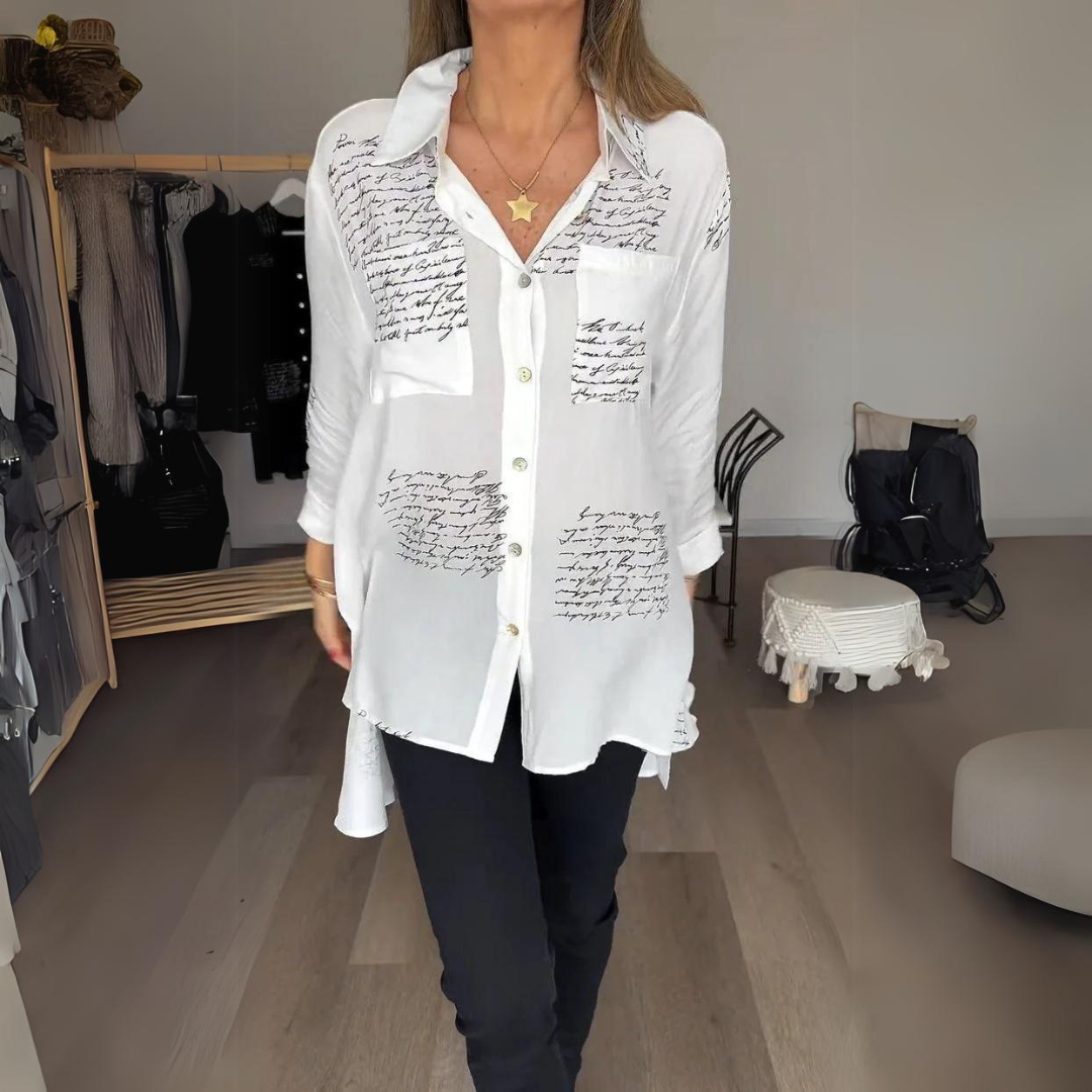 Sophie | Chemise Élégante D'Été – Touches Artistiques Et Modernes