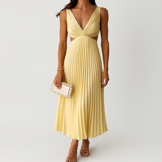 Ivana | Vestido Plisado Elegante – Ligereza y Silueta Sublimada 