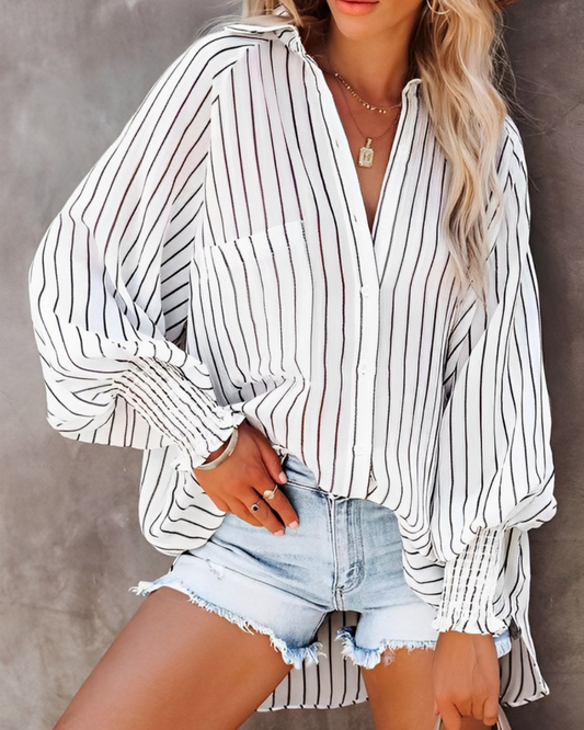 Lamia | Løs Bluse Dame – Stilige Striper Og Avslappet Stil 