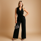 Lamia | Jumpsuit Élégant Avec Ceinture À Nouer Et Col V