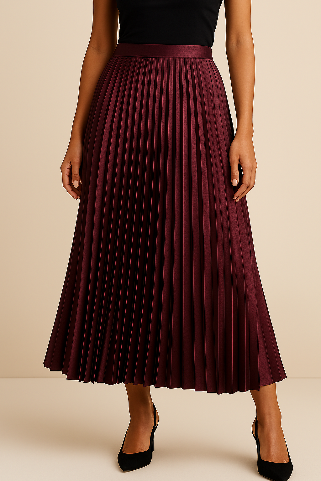 Céline | High-Waisted Pleated Skirt – Elegance and Sublime Silhouette 