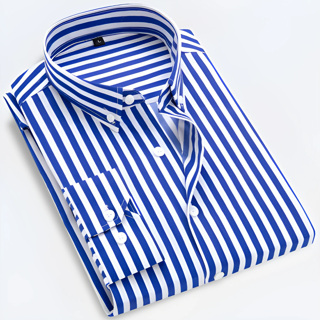 Idriss | Chemise à Rayures Fines – Coupe Ajustée & Style Polyvalent