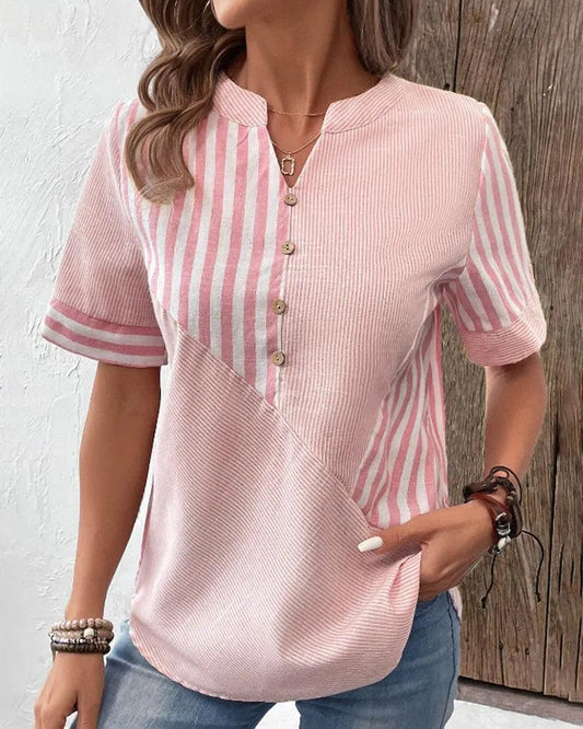 Esther | Bluse Dame – Trendige Striper og Behagelig Snitt 