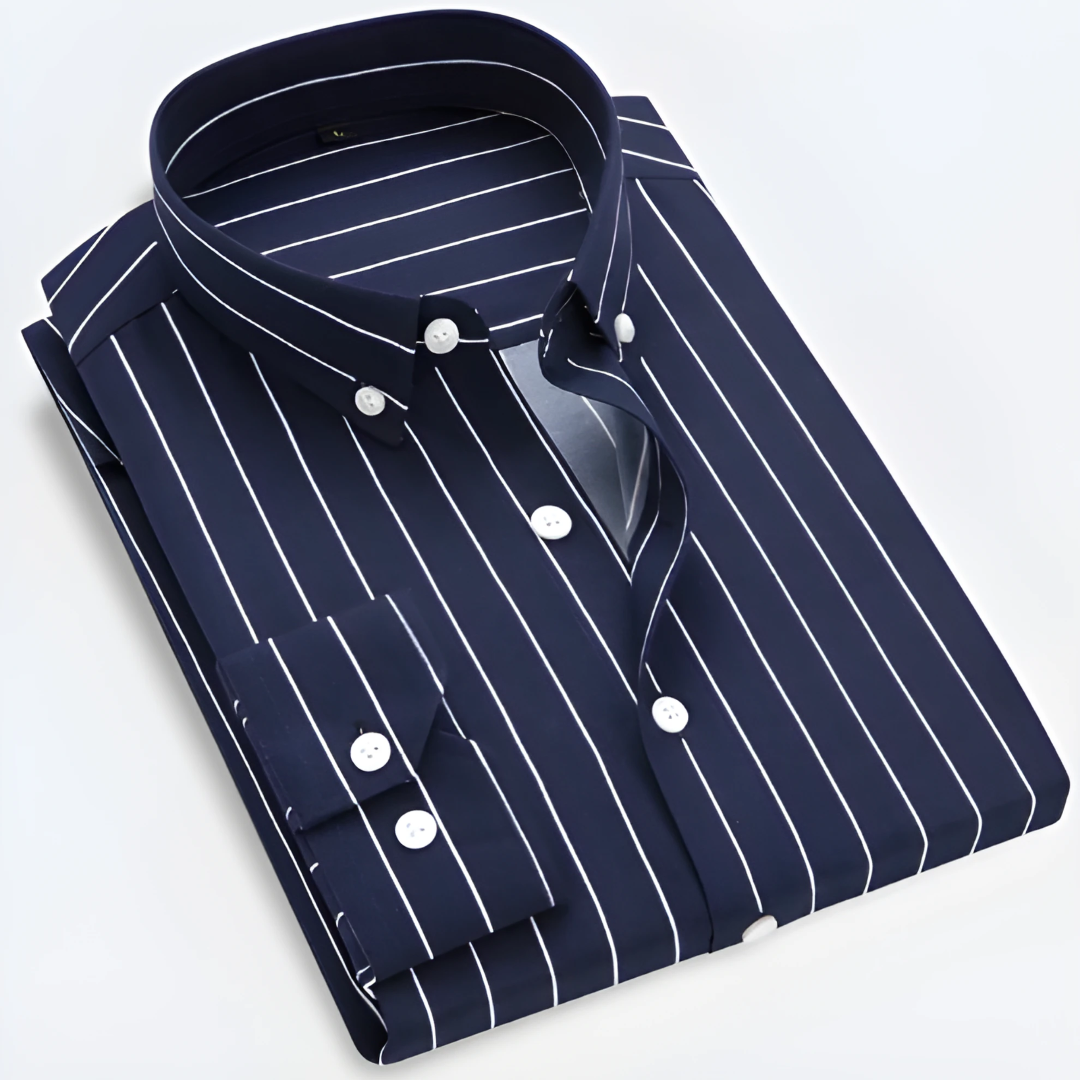Idriss | Chemise à Rayures Fines – Coupe Ajustée & Style Polyvalent