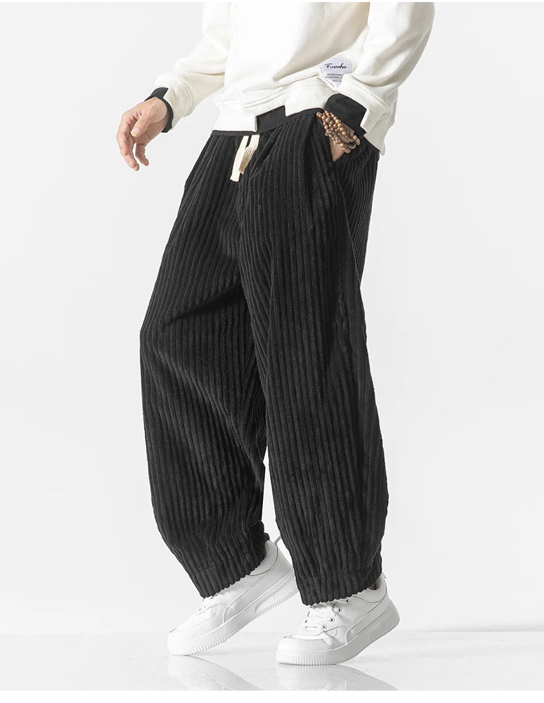 Théo | Japanse broek van ribstof 