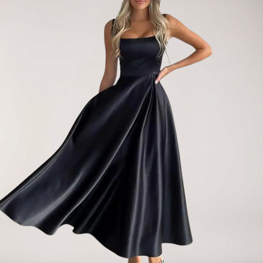 Rim | Vestido Midi Elegante Con Escote Cuadrado 