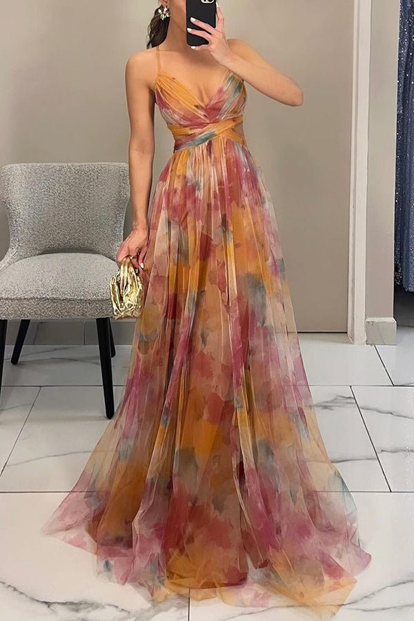 Florence | Hosszú Elegáns Ruha Művészi Mintával 
