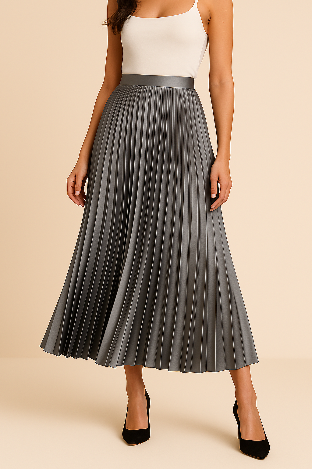 Céline | High-Waisted Pleated Skirt – Elegance and Sublime Silhouette 