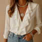 Honorine | Blouse Met Volants En V-Hals Voor Dames 