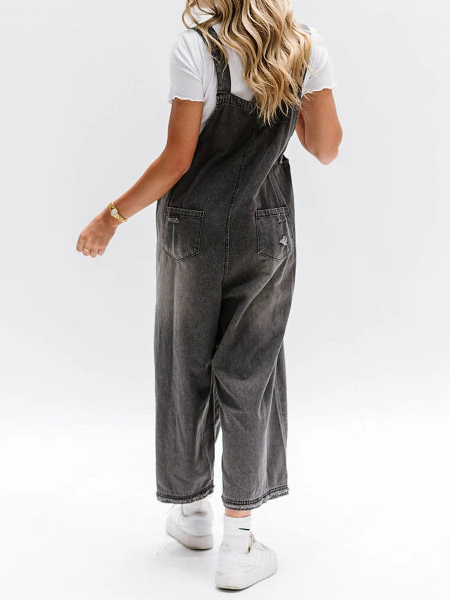 Lucie | Lässige ärmellose Jeanslatzhose 