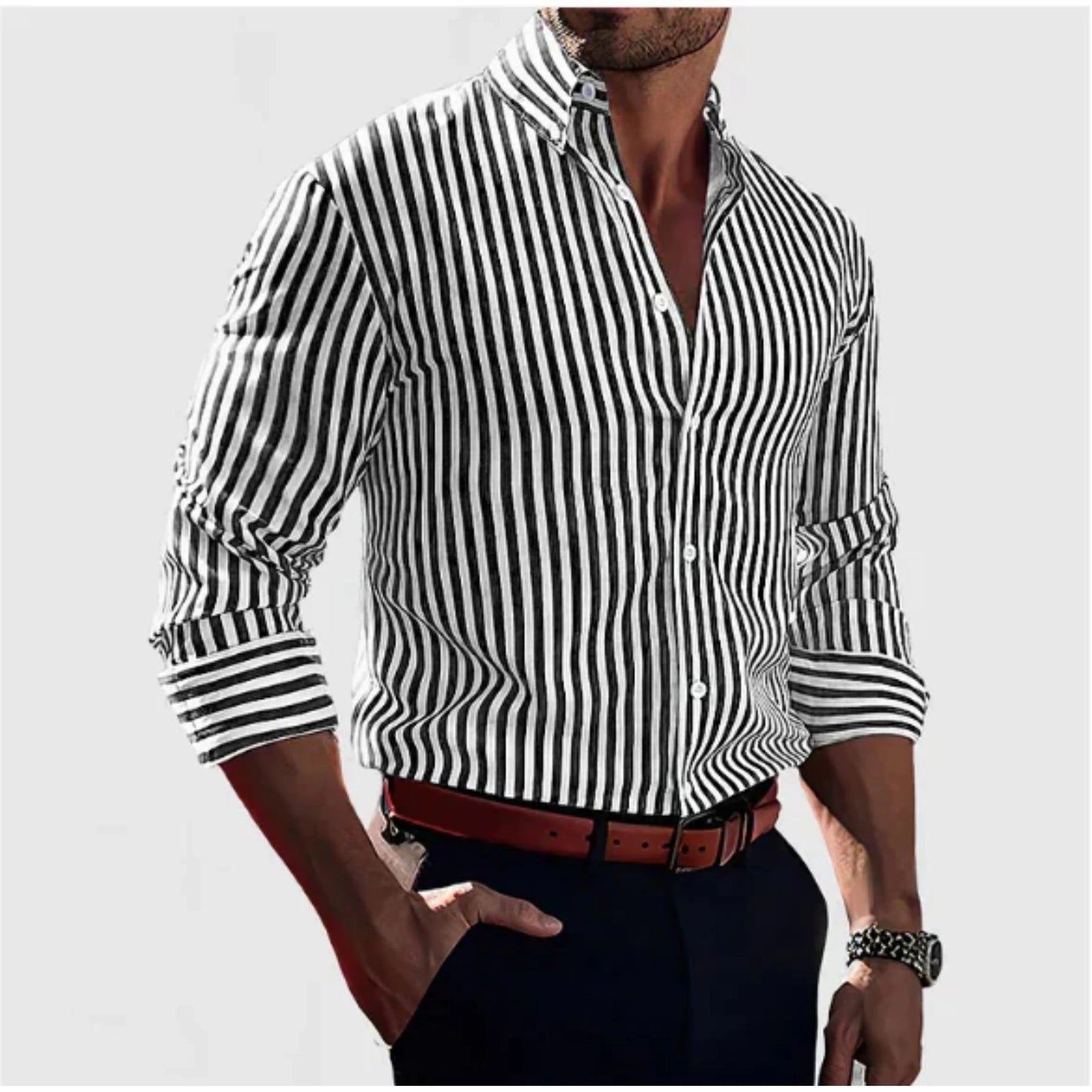 Sylvestre | Herre Stribet Skjorte – Klassisk Og Moderne Stil 
