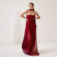 Nelly | Vestido Largo Elegante – Corte Asimétrico y Pañuelo Integrado 